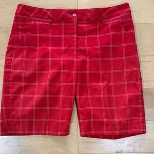 EP Pro red plaid golf shorts